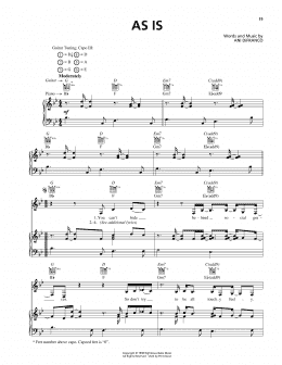 page one of As Is (Piano, Vocal & Guitar Chords (Right-Hand Melody))