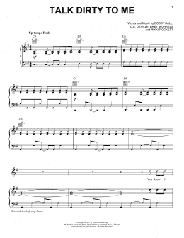 page one of Talk Dirty To Me (Piano, Vocal & Guitar Chords (Right-Hand Melody))
