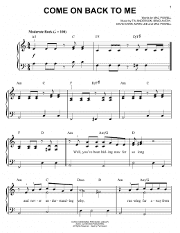 page one of Come On Back To Me (Easy Piano)