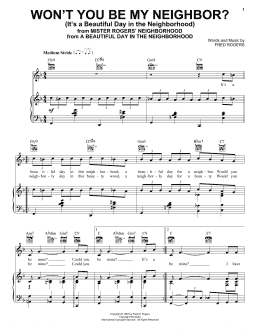 page one of Won't You Be My Neighbor? (It's A Beautiful Day In The Neighborhood) (Piano, Vocal & Guitar Chords (Right-Hand Melody))