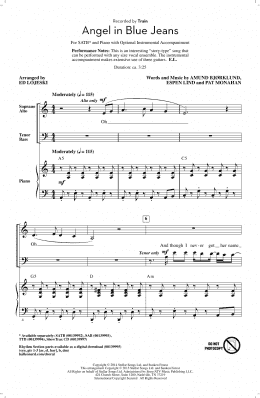 page one of Angel In Blue Jeans (SATB Choir)