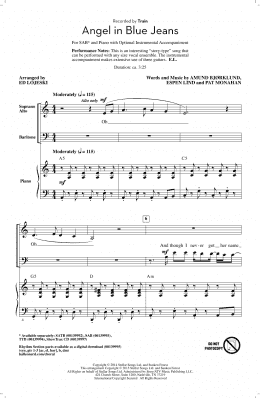 page one of Angel In Blue Jeans (SAB Choir)
