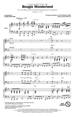 page one of Boogie Wonderland (3-Part Mixed Choir)