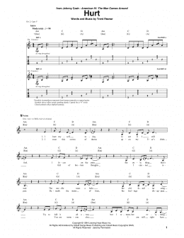 page one of Hurt (Quiet) (Guitar Tab)