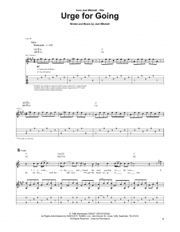 page one of Urge For Going (Guitar Tab)