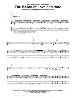 page one of The Ballad Of Love And Hate (Guitar Tab)