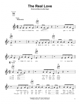page one of The Real Love (Ukulele)