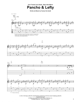 page one of Pancho And Lefty (Guitar Tab)