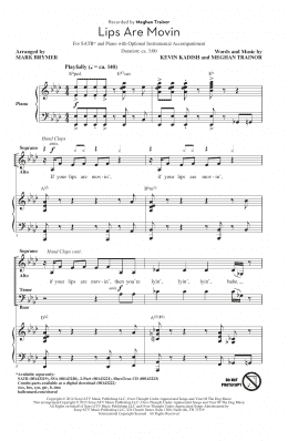 page one of Lips Are Movin (arr. Mark Brymer) (SATB Choir)