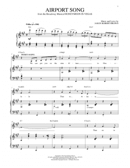 page one of Airport Song (from Honeymoon in Vegas) (Piano & Vocal)
