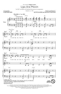page one of Lips Are Movin (arr. Mark Brymer) (SSA Choir)