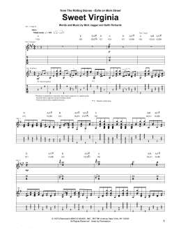 page one of Sweet Virginia (Guitar Tab)