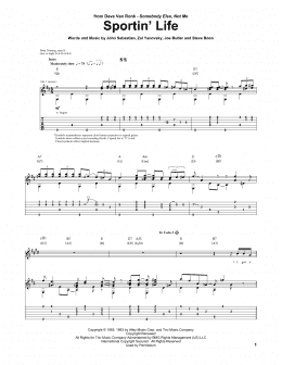 page one of Sportin' Life (Guitar Tab)