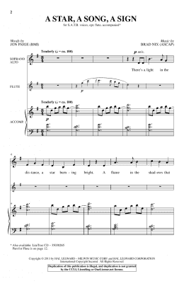 page one of A Star, A Song, A Sign (SATB Choir)