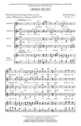 page one of Green Music (SSA Choir)