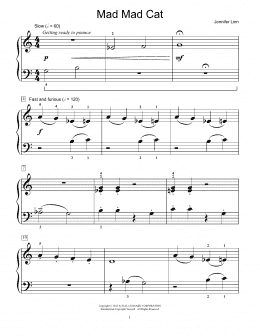 page one of Mad Mad Cat (Educational Piano)