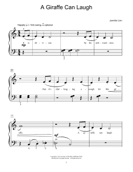 page one of A Giraffe Can Laugh (Educational Piano)