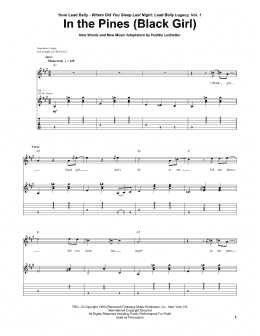 page one of In The Pines (Black Girl) (Guitar Tab)