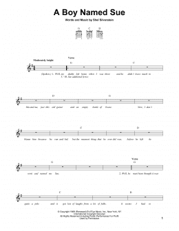 page one of A Boy Named Sue (Easy Guitar)