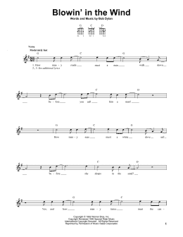 page one of Blowin' In The Wind (Easy Guitar)