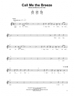 page one of Call Me The Breeze (Easy Guitar)