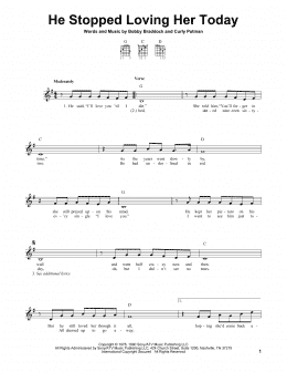 page one of He Stopped Loving Her Today (Easy Guitar)