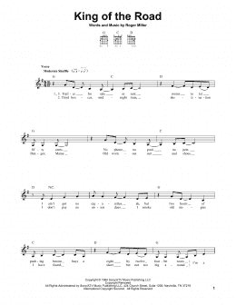page one of King Of The Road (Easy Guitar)