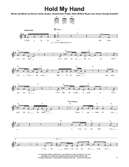 page one of Hold My Hand (Easy Guitar)