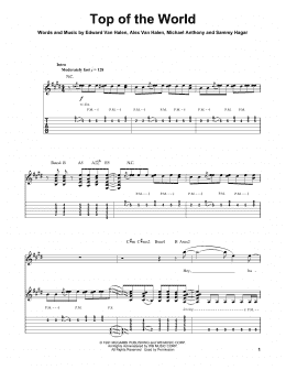 page one of Top Of The World (Guitar Tab (Single Guitar))