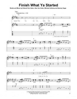 page one of Finish What Ya Started (Guitar Tab (Single Guitar))