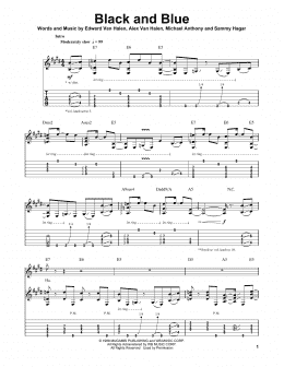 page one of Black And Blue (Guitar Tab (Single Guitar))