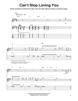 page one of Can't Stop Loving You (Guitar Tab (Single Guitar))