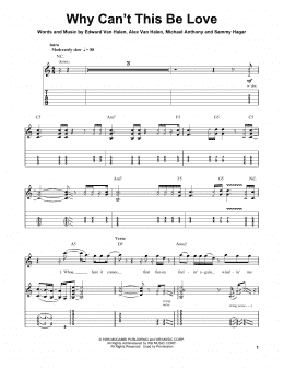 page one of Why Can't This Be Love (Guitar Tab (Single Guitar))