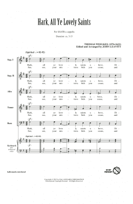 page one of Hark All Ye Lovely Saints (SATB Choir)