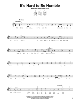 page one of It's Hard To Be Humble (Easy Guitar)