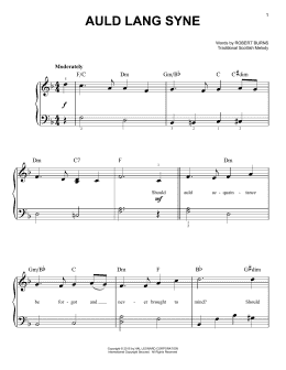 page one of Auld Lang Syne (Very Easy Piano)