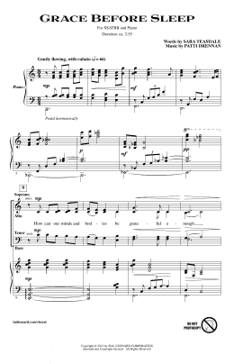page one of Grace Before Sleep (SATB Choir)