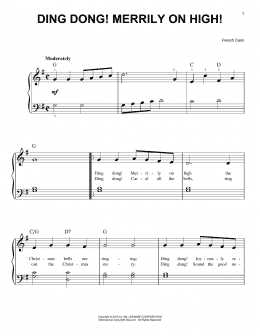 page one of Ding Dong! Merrily On High! (Easy Piano)