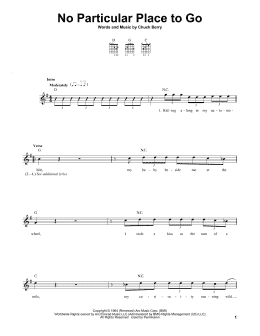 page one of No Particular Place To Go (Easy Guitar)
