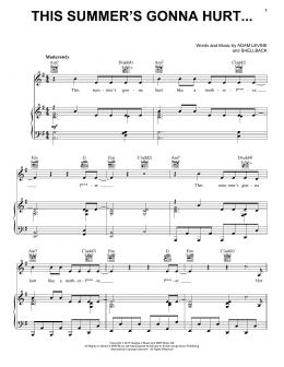 page one of This Summer's Gonna Hurt Like A Motherf***er (Piano, Vocal & Guitar Chords (Right-Hand Melody))