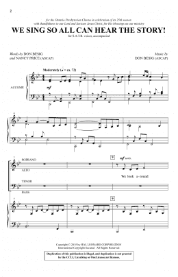 page one of We Sing So All Can Hear The Story! (SATB Choir)
