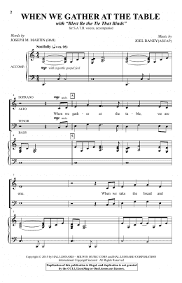 page one of When We Gather At The Table (SATB Choir)