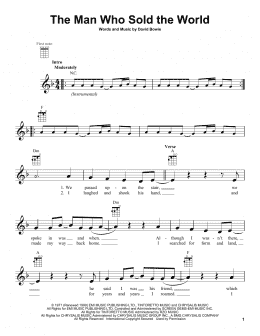 page one of The Man Who Sold The World (Ukulele)