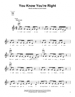 page one of You Know You're Right (Ukulele)