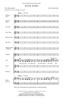 page one of Your Song (SATB Choir)