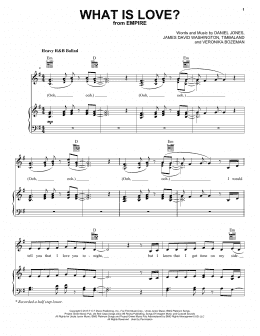 page one of What Is Love (Piano, Vocal & Guitar Chords (Right-Hand Melody))