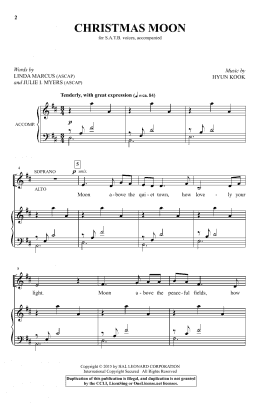 page one of Christmas Moon (SATB Choir)