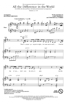 page one of All The Difference In The World (SATB Choir)
