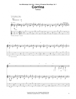 page one of Corrina (Guitar Tab)