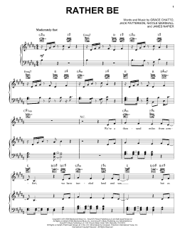 page one of Rather Be (Piano, Vocal & Guitar Chords (Right-Hand Melody))